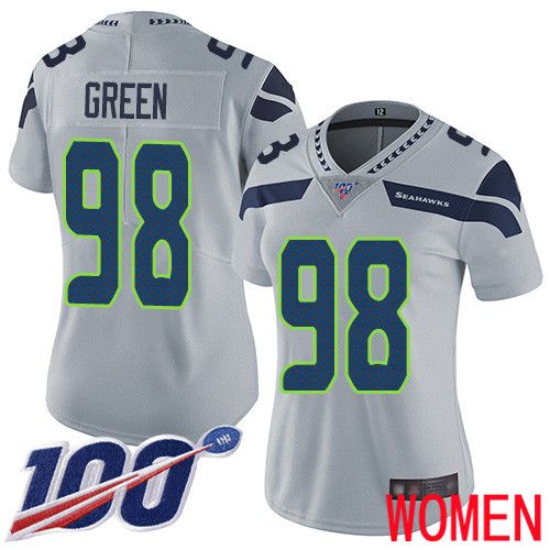 Seattle Seahawks Limited Grey Women Rasheem Green Alternate Jersey NFL Football #98 100th Season Vapor Untouchable->seattle seahawks->NFL Jersey